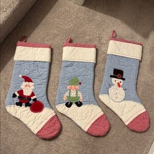 Pottery Barn Kids Quilted Holiday Stockings (set of 3)